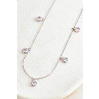 Mia Gioielli Women's S925 Sterling Silver CZ Sparkly Charm Necklace | Size: 45 cm