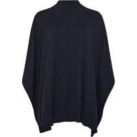 Evans Women's Seam Detail Knitted Cape in Dark Blue | Size: 22-26