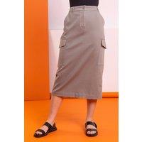Dusk Women's Pocket Detail Utility Skirt in Khaki | Size: 8