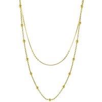 Spero London Women's Beaded Chains Sterling Silver Layering Necklace Set in Gold