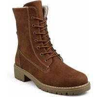 Down To Earth Women's Lace-Up Ankle Boots in Brown | Size: 5