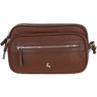 Ashwood Leather Women's 'Sogno di Cuoio' Compact Twin Zip Crossbody Bag in Tan