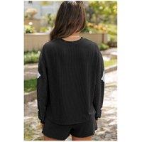 Everyday The Label Women's Carbon Grey Halloween Ghost Graphic Corded Pullover & Shorts Two in Dark Grey | Size: XL