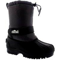 VIVA Unisex Kids Pull On Drawstring Closure Nylon Winter Snow Rain Boots in Grey | Size: 11