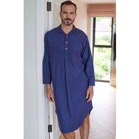 British Boxers Men's "Alton" Brushed Cotton Nightshirt in Dark Blue | Size: 2XL