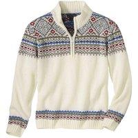 Atlas for Men Men's Patterned Jumper in Ecru | Size: Medium