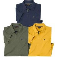 Atlas for Men Men's Cotton Polo Shirt (Pack Of 3) in Green | Size: 5XL