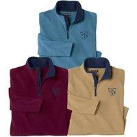 Atlas for Men Men's Microfleece Jumper (Pack of 3) in Plum | Size: Medium