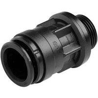 John Guest Acetal Straight Adaptor - 15mm x 1/2 BSP in Black