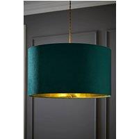 ValueLights Reni Green Velvet with Metallic Gold Inner Easy Fit Ceiling Lamp Shade in Bottle Green | Size: Medium