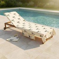 OHS Bows Beach Towel with Bag Quick Dry Absorbent Travel Spa in Beige