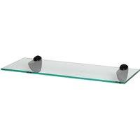 Harbour Housewares Floating Glass Shelf - 50cm - Bathroom Shower Storage Display Shelf in Black