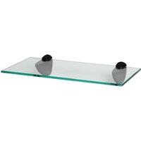 Harbour Housewares Floating Glass Shelf - 40cm - Bathroom Shower Storage Display Shelf in Black