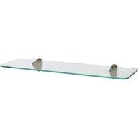 Harbour Housewares Rounded Floating Glass Shelf - 50cm - Bathroom Storage Display Unit in Gold