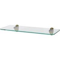Harbour Housewares Rounded Floating Glass Shelf - 40cm - Bathroom Storage Display Unit in Gold