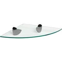 Harbour Housewares Floating Glass Corner Shelf - 30cm - Bathroom Storage Display Unit in Black