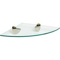Harbour Housewares Floating Glass Corner Shelf - 30cm - Bathroom Storage Display Unit in Gold