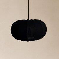 CGC Lighting Lila Black Oval Stretch Ribbed Cotton Fabric Lampshade