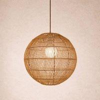 CGC Lighting Ariba Brown 35cm Round Globe Rattan Weave Lampshade in Natural