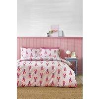 Sassy B 'Lobster Stripe' Reversible Duvet Cover Set in Pink | Size: Single
