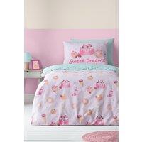 Catherine Lansfield 'Sweet Treats' Reversible Duvet Cover Set in Pink | Size: Double