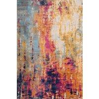 Kukoon Bright Multicolour Distressed Abstract Living Area Rug | Size: 60 cm x 240 cm