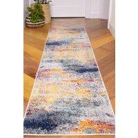 Kukoon Runner Rug Multicolour Distressed Abstract Long Hallway Rugs | Size: 60 cm x 240 cm