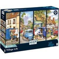 The House Of Puzzles 4 x 500 Piece - Village Life 500 Piece Jigsaw Puzzles - Multi Pack