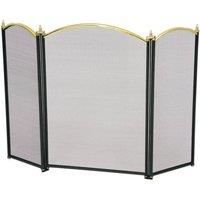 Oypla 3 Panel Fire Screen Spark Guard in Black