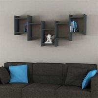 Decortie Bat' Modern Floating Shelf 151cm Width in Dark Grey | Size: 1 Pack