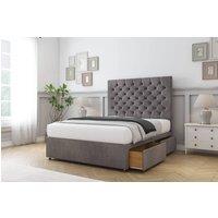 Comfort Beds Winslow Naples Divan Base 4 Drawers - 26 Headboard in Grey | Size: Super King