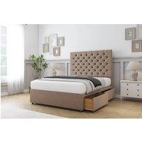 Comfort Beds Winslow Plush Divan Base 4 Drawers - 54 Headboard in Taupe | Size: Super King