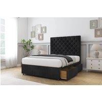 Comfort Beds Winslow Naples Divan Base 4 Drawers - 54 Headboard in Black | Size: Small Double