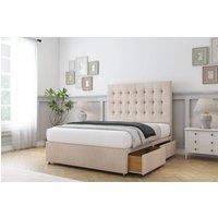 Comfort Beds Savannah Naples Divan Base 2 Drawers - 54 Headboard in Light Sand | Size: King