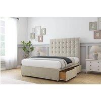 Comfort Beds Savannah Plush Divan Base 4 Drawers - 54 Headboard in Cream | Size: Small Double