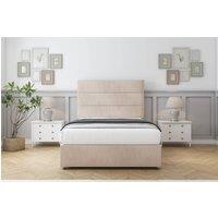 Comfort Beds Rosa Naples Divan Base No Drawers - 26 Headboard in Light Sand | Size: Super King