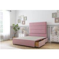 Comfort Beds Rosa Plush Divan Base 2 Drawers Foot-End - 26 Headboard in Pink | Size: Small Double