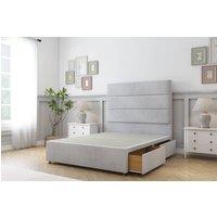 Comfort Beds Rosa Naples Divan Base 4 Drawers - 26 Headboard in Silver | Size: Super King