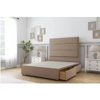 Comfort Beds Rosa Plush Divan Base 2 Drawers - 54 Headboard in Taupe | Size: Small Double