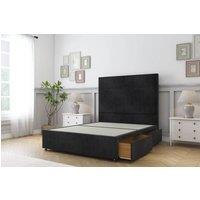 Comfort Beds Rosa Naples Divan Base 2 Drawers - 54 Headboard in Black | Size: Super King