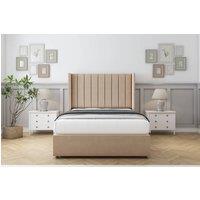 Comfort Beds Palermo Plush Divan Base No Drawers - 54 Wingback in Stone | Size: Super King