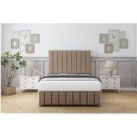 Comfort Beds Sara Plush Divan Base No Drawers - 26 Headboard-Footboard in Taupe | Size: Super King