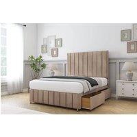 Comfort Beds Sara Naples Divan Base 4 Drawers - 54 Headboard-Footboard in Light Brown | Size: King