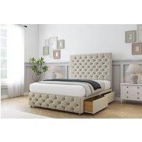 Comfort Beds Florida Plush Divan Base 2 Drawers - 54 Headboard-Footboard in Cream | Size: Super King