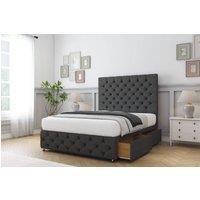 Comfort Beds Florida Dumfries Divan Base 2 Drawers - 54 Headboard-Footboard in Dark Grey | Size: Double