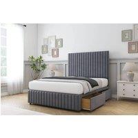 Comfort Beds Khole Plush Divan Base 2 Drawers Foot-End - 26 Headboard-12 Footboard in Dark Grey | Size: Small Double