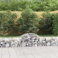 Berkfield Home Arched Gabion Baskets 13 pcs 200x50x40/60 cm Galvanised Iron in Silver