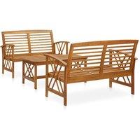 Berkfield Home 3 Piece Garden Lounge Set Solid Acacia Wood in Brown