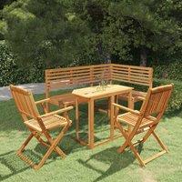 Berkfield Home 4 Piece Bistro Set Solid Acacia Wood in Brown