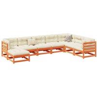 Berkfield Home 8 Piece Garden Sofa Set Wax Brown Solid Wood Pine